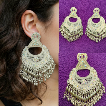 WHITE MOON DROP HEAVY WORK DESIGN DROP DOWN WITH SILVER PLATING