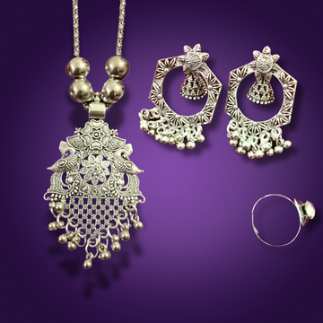 SILVER OXIDIZE NECKLACE COMBO