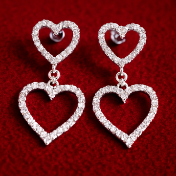 HEART SHAPE DROP EARRING SILVER
