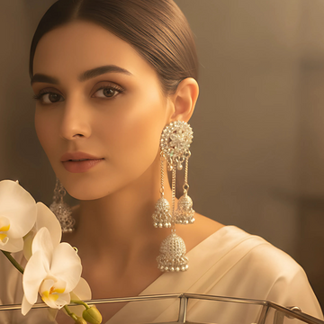 LONG SILVER HEAVY EARRING