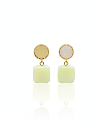 LIME DIAMOND CUBE WESTERN EARRINGS