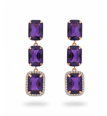 PURPLE STONE DROP DOWN EARRING