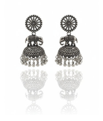 SILVER QUEEN EARRING SILVER OXIDIZE EARRING