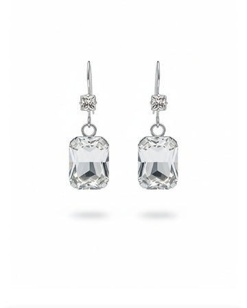 DIAMOND WITH STONE AND PLAIN STEEL A.D EARRINGS