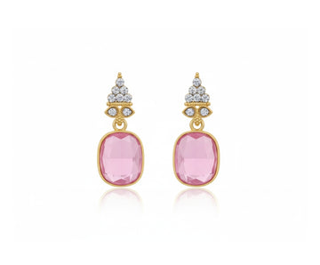 PINK STONE LIME EARRING