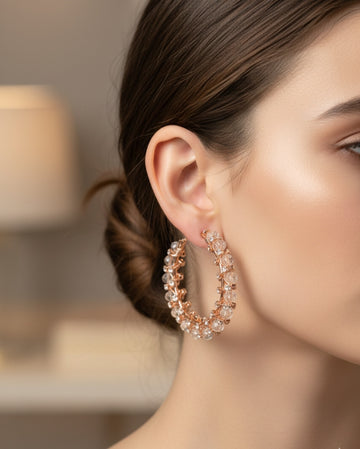 ROUND SHAPED WITH BUB EFFECT EARRING