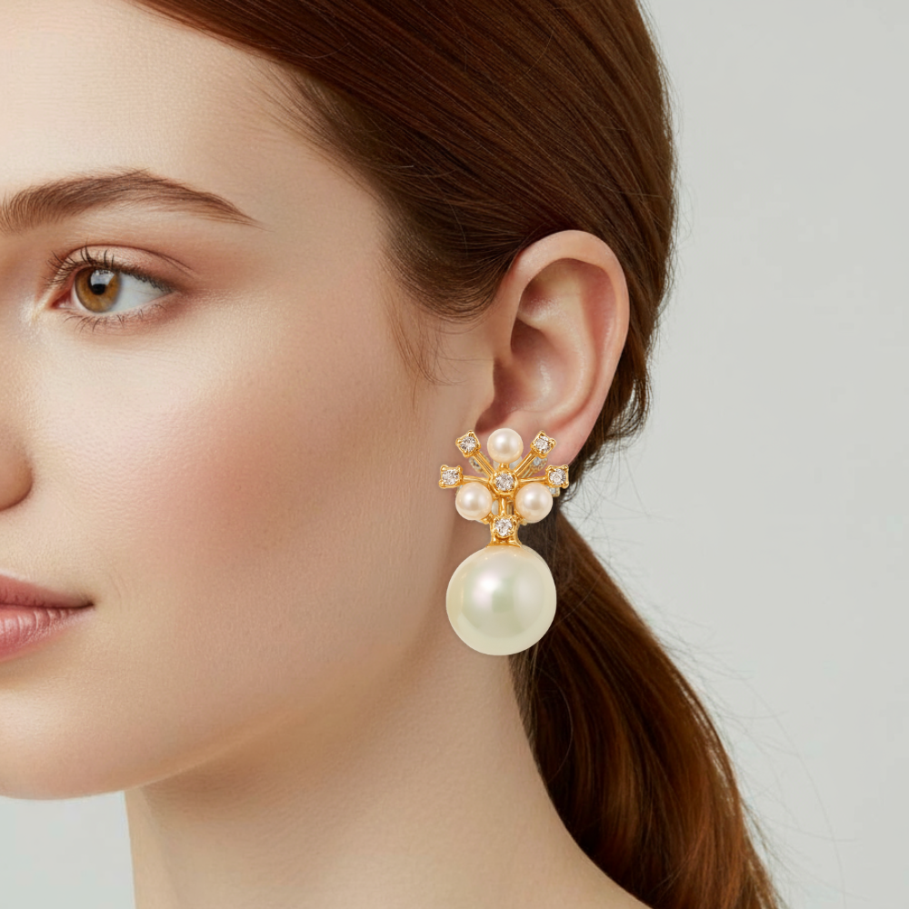 STAR STONE WITH LOVE DOVE EARRING