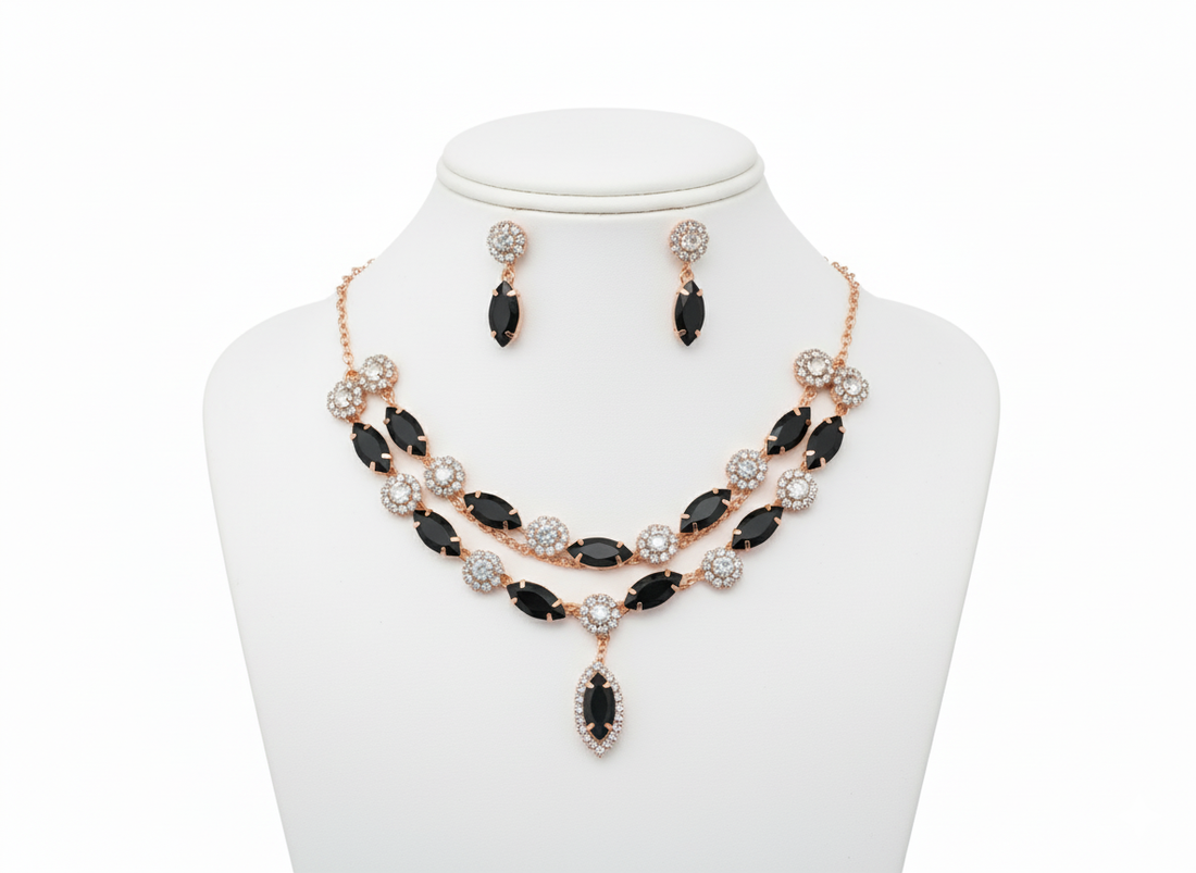 RED  DROP HEAVY WORK NECKLACE  DOWN WITH PEARS