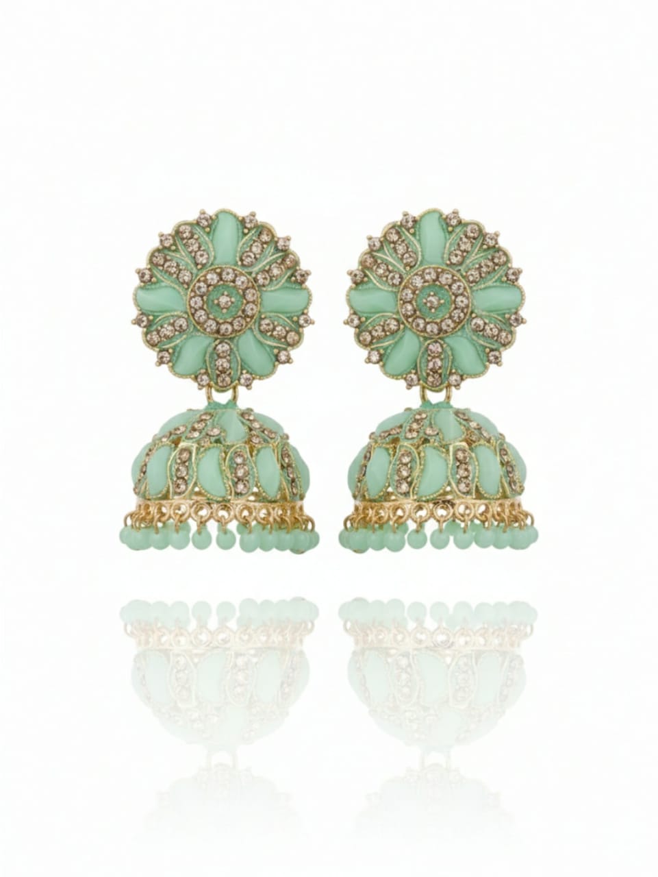 GREEN FLORA JHUMKA WITH A VIEW OF STARS