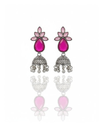 PINK QUEEN EARRING SILVER  OXIDIZE EARRING
