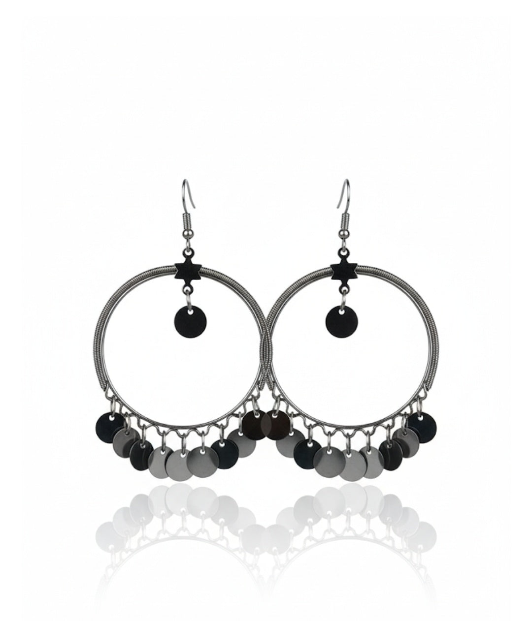 BLACK FLORA EARRING