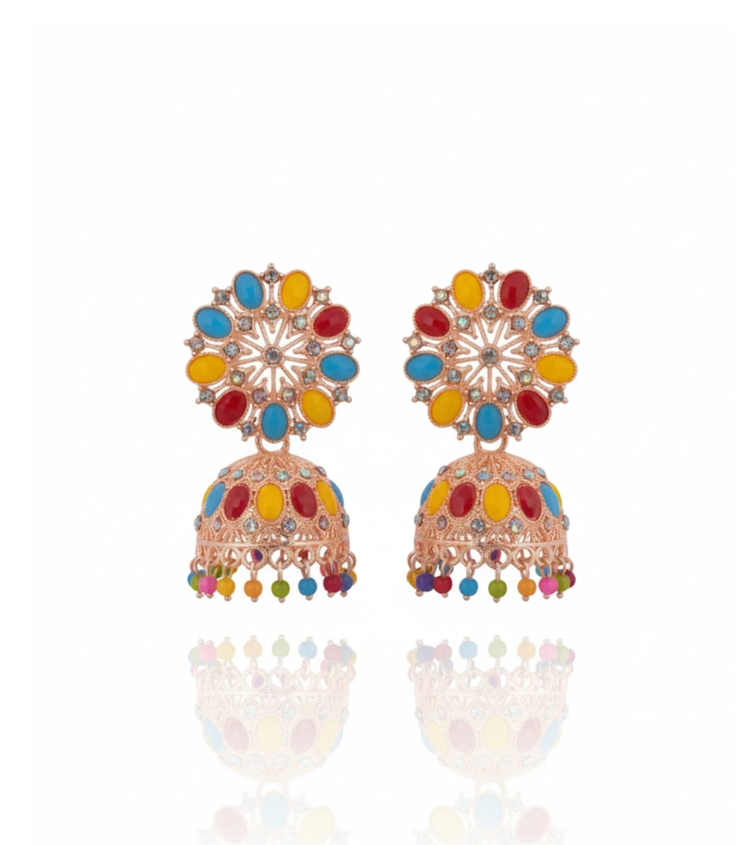 PINK QUEEN JHUMKA SILVER  EARRING ()