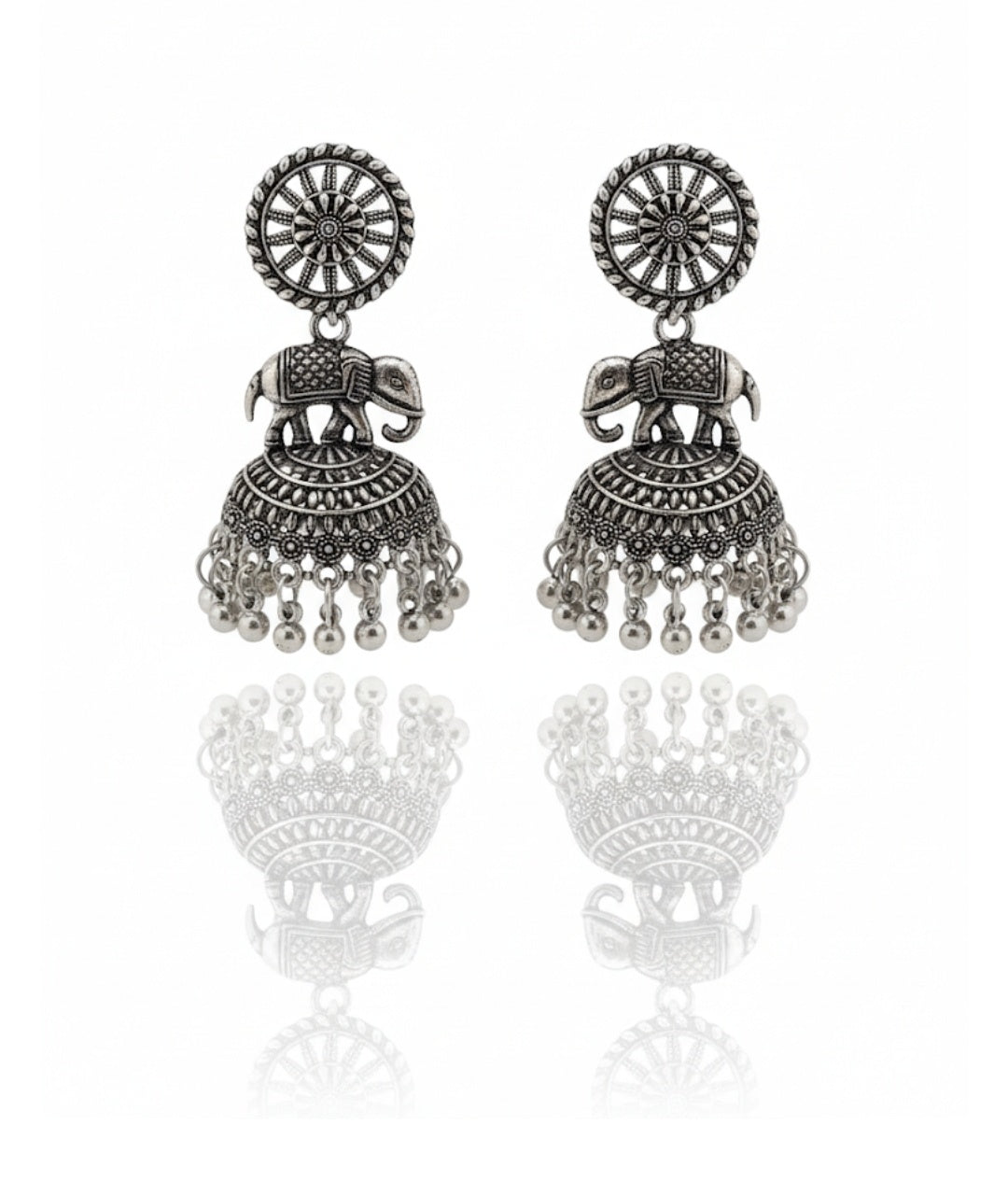 SILVER QUEEN  EARRING SILVER  OXIDIZE EARRING