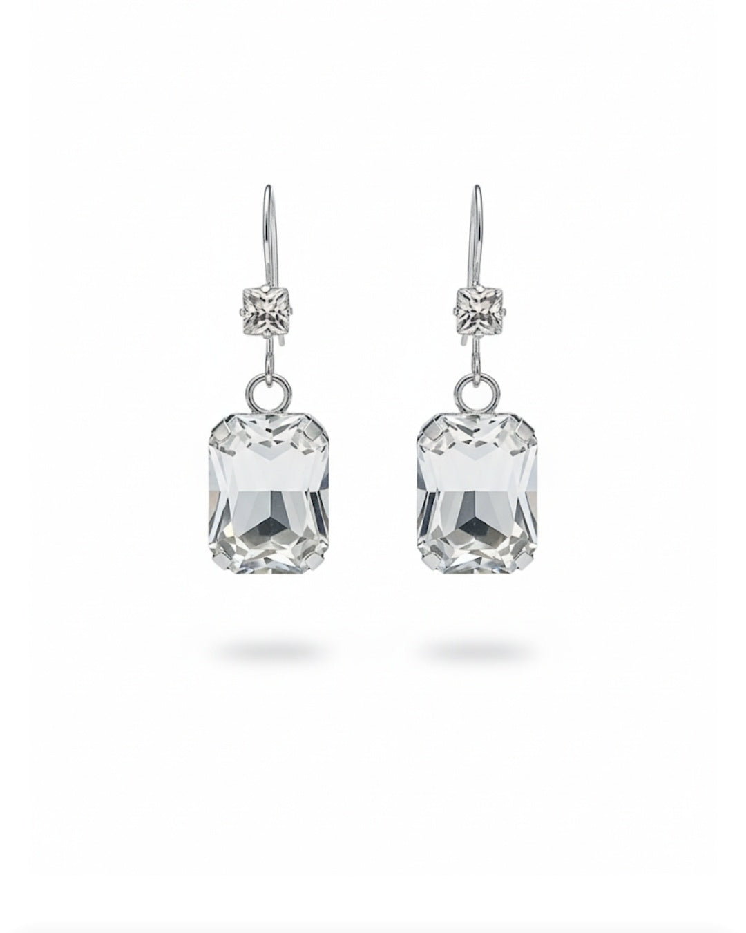 DIAMOND WITH STONE AND PLAIN STEEL A.D EARRINGS