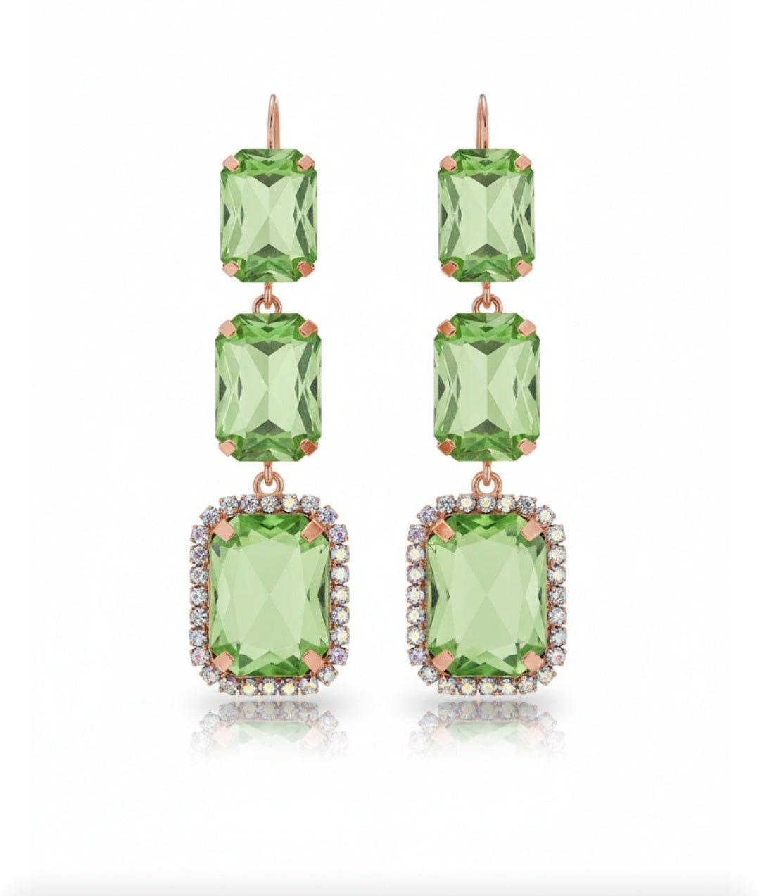 GREEN QUEEN DROPPING GREEN MINT  EARRING ]