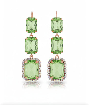 GREEN QUEEN DROPPING GREEN MINT  EARRING ]