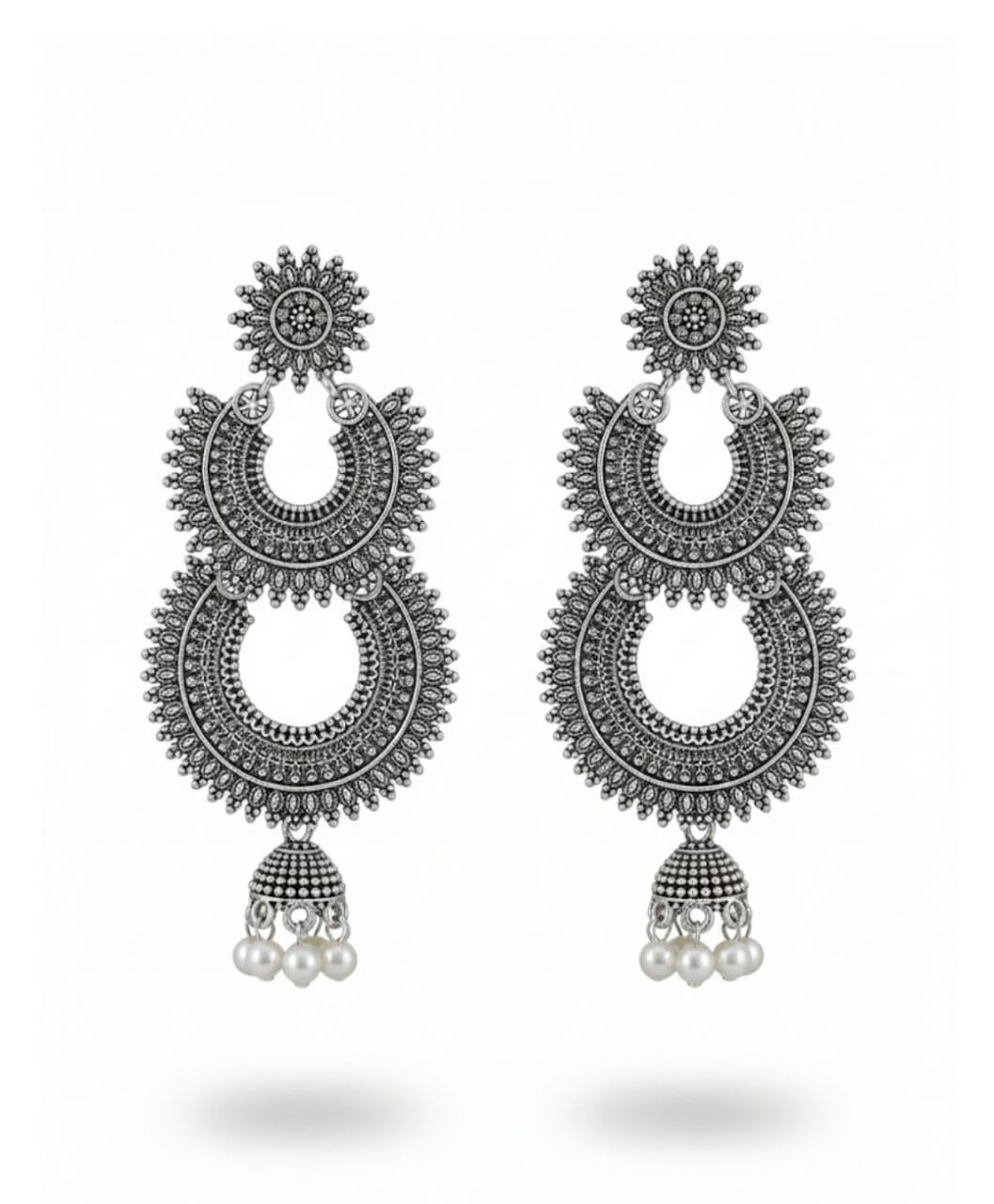 SILVER DROPPING REDMON  EARRING  BY STARLIVEN