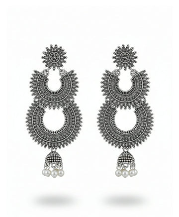 SILVER DROPPING REDMON  EARRING  BY STARLIVEN