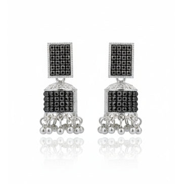 BLACK QUEEN JHUMKA SILVER  EARRING